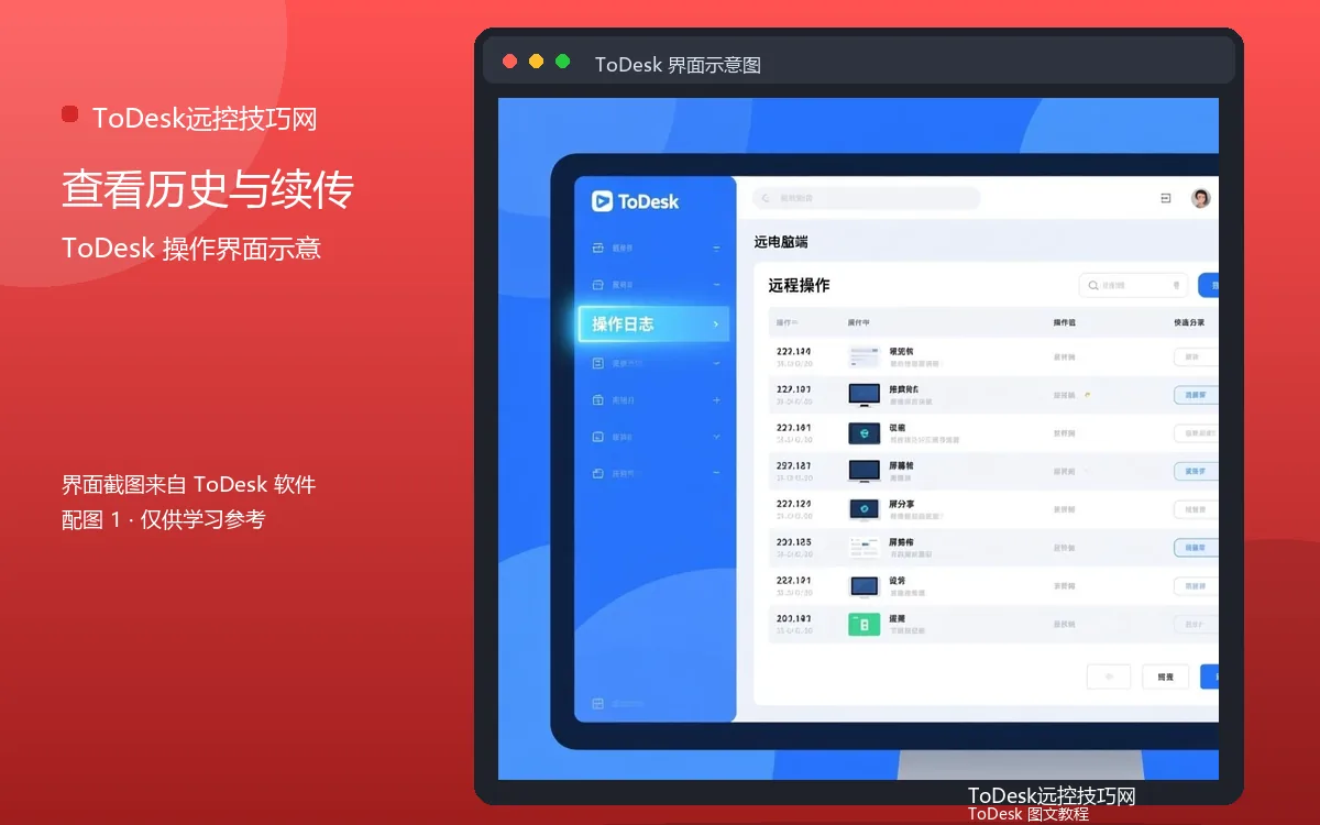 查看历史与续传界面示意图（配图1）